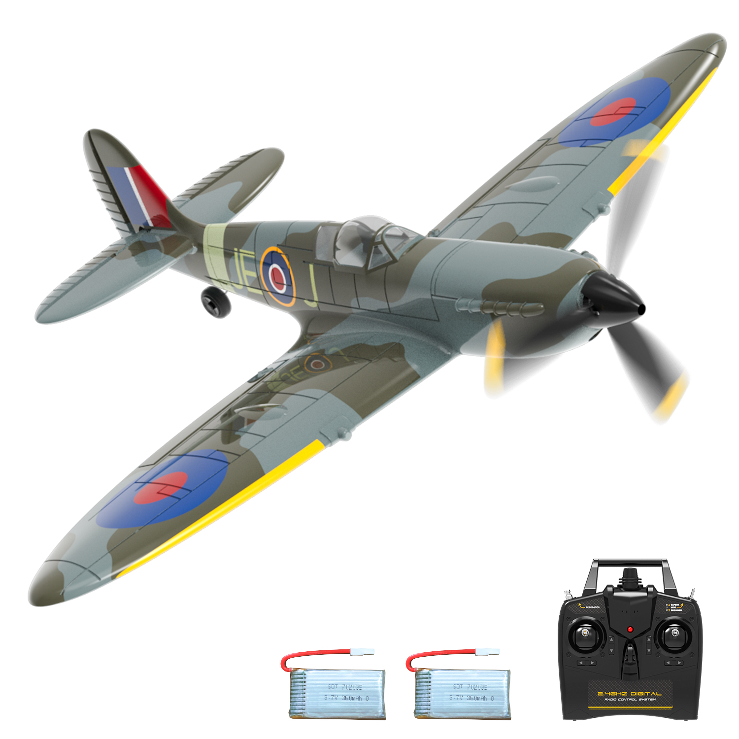 VOLANTEXRC Spitfire 400mm RTF/PNP RC Warbirds Micro RC Plane 4CH w/ Gyro 15.7''-76112