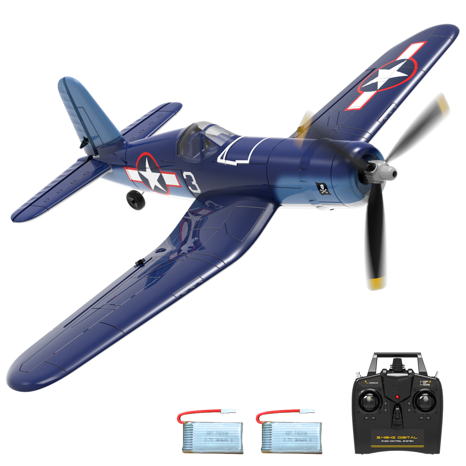 VOLANTEXRC F4U Corsair V2 400mm RTF 4CH RC Warbirds Airplane-76108